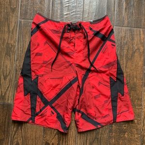 NWT Tony Hawk Swim Trunks Size 18 Lightning Red